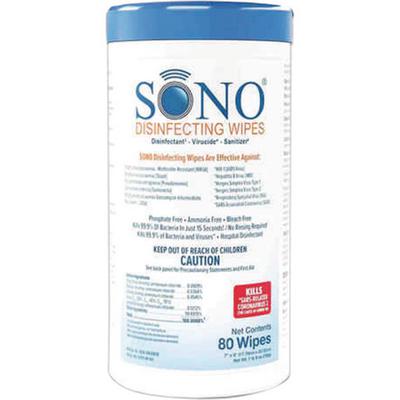 SONO Disinfecting Wipes, 7" x 8", 80 Count Canister