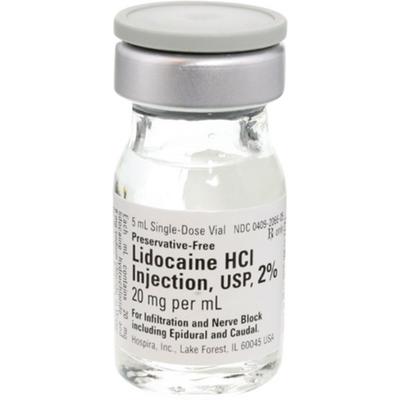 Lidocaine HCl 2% Injection USP, 20 mg/mL, 5 mL Single-Dose Vial, NDC 71872-7144-01