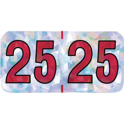 2025 Yearly Aging Labels, Holographic Series, Silver, 1-1/2" x 3/4", 500/Roll