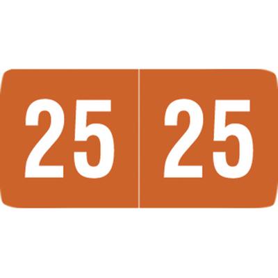 2025 Yearly Aging Labels, Smead Compatible, End-Tab, Brown/White, 1" W x 1/2" H, 500/Roll