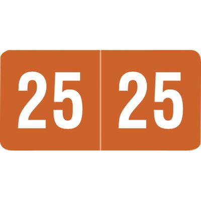 Smead Compatible Yearly Aging Labels, End-Tab, Brown/White, 1" x 1/2", 500/Pkg