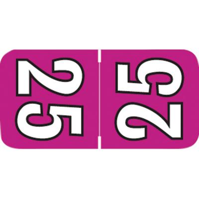 2025 Yearly Aging Labels, Jewel Tone/Jewel Tone II, Top-Tab, Violet/White, 3/4" x 1-1/2", 500/Roll
