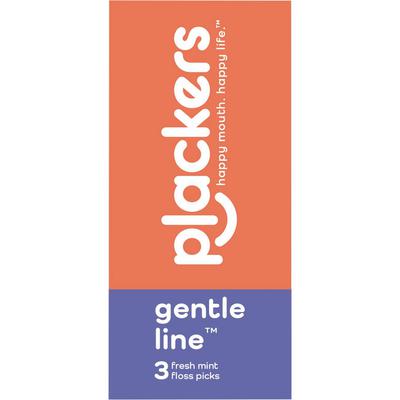 Plackers® Gentle Line™ Dental Floss Picks, Fresh Mint, White, With Pick, 864 Packs of 3 Picks