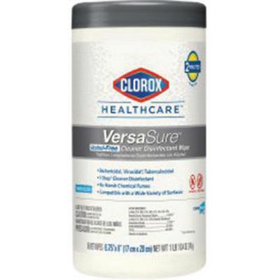Clorox Healthcare VersaSure Cleaner Disinfectant Wipes, 12" x 12", Presaturated, Canister, 85 Wipes/Pkg