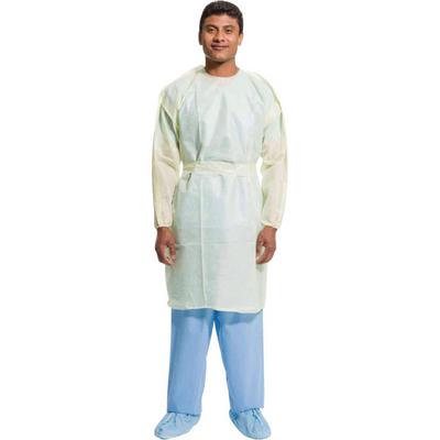 BASICS Tri-Layer AAMI Level 2 Isolation Gown, Extra Large, Yellow, 100/Pkg