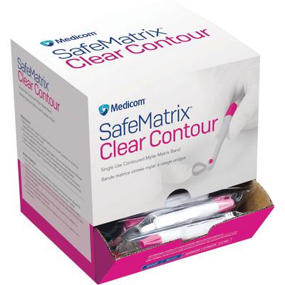 SafeMatrix® Clear Contour Single-Use Matrix Band, Narrow 4.5 mm, Pink, 50/Pkg