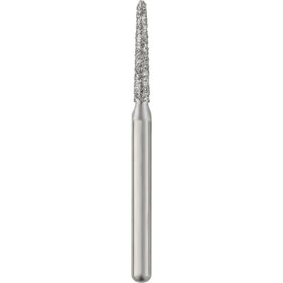 Patterson® Disposable Diamond Bur, FG, Medium Grit, Blue Ring, Curettage Bevel End, 1.4 mm Diameter, 8.0 mm Length, 25/Pkg, #878K-014M