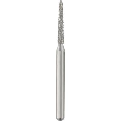 Patterson® Disposable Diamond Bur, FG, Medium Grit, Blue Ring, Curettage Bevel End, 1.2 mm Diameter, 8.0 mm Length, 25/Pkg, #878K-012M
