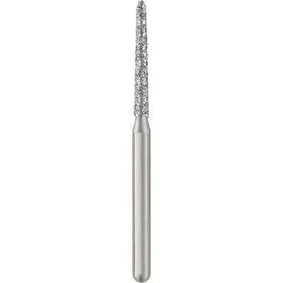 Patterson® Disposable Diamond Bur, FG, Medium Grit, Blue Ring, Curettage Bevel End, 1.4 mm Diameter, 10.0 mm Length, 25/Pkg, #879K-014M