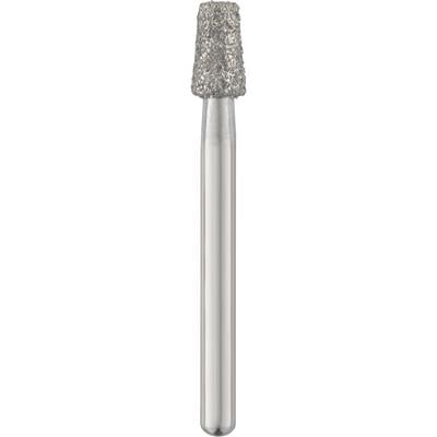 Patterson® Disposable Diamond Bur, FG, Medium Grit, Blue Ring, Cone Moderate Flat End, 2.5 mm Diameter x 4.0 mm Length, 25/Pkg, #845KR-025M