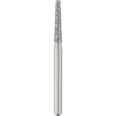 Patterson® Disposable Diamond Bur, FG, Medium Grit, Blue Ring, Cone Moderate Flat End, 1.6 mm Diameter, 8.0 mm Length, 25/Pkg, #847KR-016M