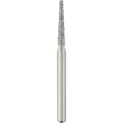 Patterson® Disposable Diamond Bur, FG, Medium Grit, Blue Ring, Cone Flat End, #847-014M, 1.4 mm Diameter, 8.0 mm Length, 25/Pkg