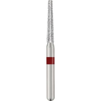 Patterson® Disposable Diamond Bur, FG, Fine Grit, Red Ring, Cone Flat End, 1.6 mm Diameter, 8.0 mm Length, 25/Pkg, #847-016F