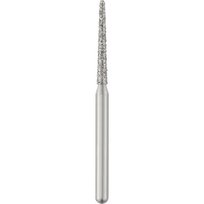 Patterson® Disposable Diamonds – FG, Medium Grit, Blue Ring, Round End Taper, 1.4 mm Diameter, 10.0 mm Length, 25/Pkg, #850-014M