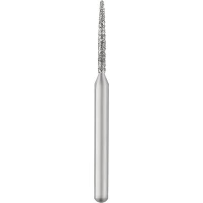 Patterson® Disposable Diamond Bur, FG, Medium Grit, Flame Shape, Blue Ring, 1.0 mm Diameter, 8.0 mm Length, 25/Pkg, #862-010M