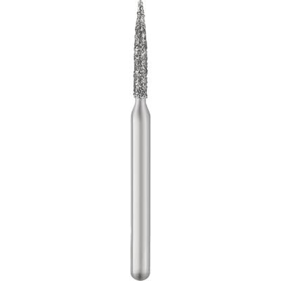 Patterson® Disposable Diamond Bur, FG, Medium Grit, Flame Shape, Blue Ring, 1.2 mm Diameter, 8.0 mm Length, 25/Pkg, #862-012M