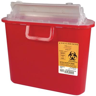 Medegen Universal Fit Sharps-Tainer, 5.4 Quart, Red, Locking Lid, 1/Pkg