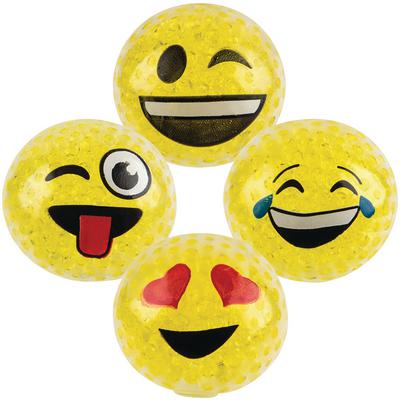Squeezy Bead Emoticon Balls, 2.25" Diameter, 12/Pkg