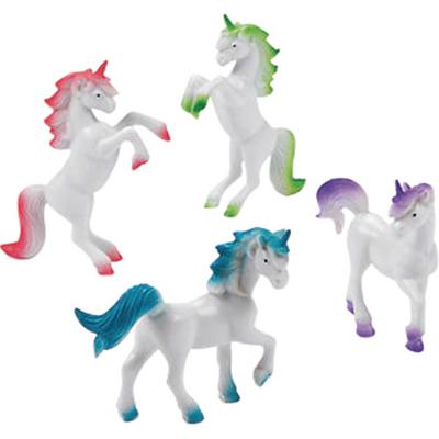 Unicorn Figures, 3 Assorted Colors (Pink, Green, Blue, Purple), 12/Pkg