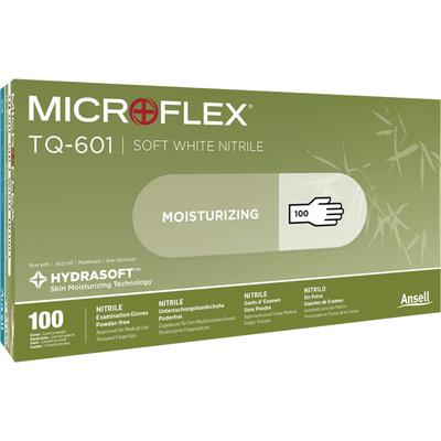Microflex® TQ-601 Soft White Nitrile Examination Gloves, Powder Free, Latex Free, Extra Large, 100/Box, 10 Boxes/Case