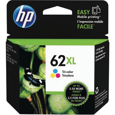 HP 62XL Tri-Color Ink Cartridge (Cyan, Magenta, Yellow), 415 Page Yield, HEW C2P07AN
