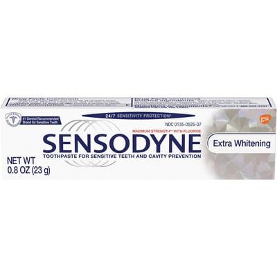 Sensodyne Extra Whitening Toothpaste, Trial Size, 0.8 oz Tube, 36/Case, 08434G