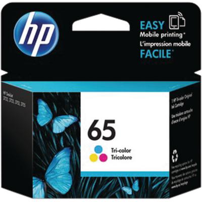 HP 65 High Yield Tri-Color Ink Cartridge (N9K01AN) for Deskjet 3723, 3752, 3755
