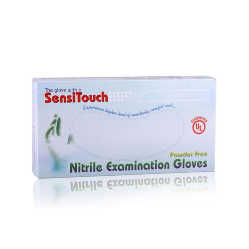 Maytex SensiTouch Nitrile Exam Gloves, X-Large, Powder-Free, Non-Sterile, Textured, Blue, 100/Box, 5875XL