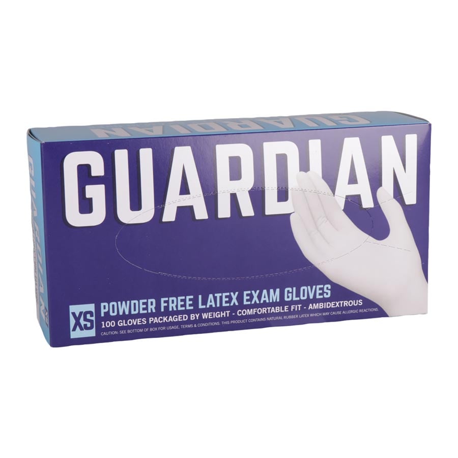 Dental City Guardian Powder Free Latex Exam Gloves, X-Small, 100/Box