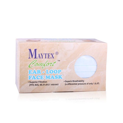Maytex Comfort ASTM Level 2 Earloop Mask, Blue, 50/Box, 3100-BL