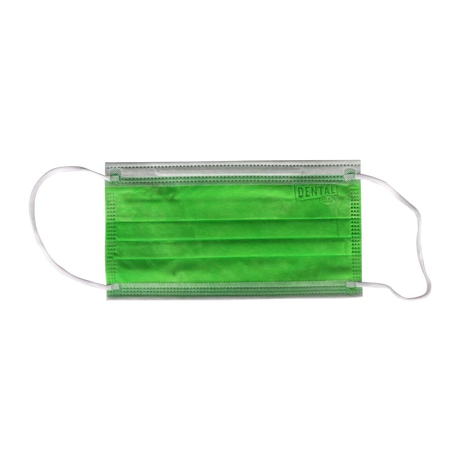 Dental City ASTM Level 2 Earloop Face Mask, Neon Green, 50/Box