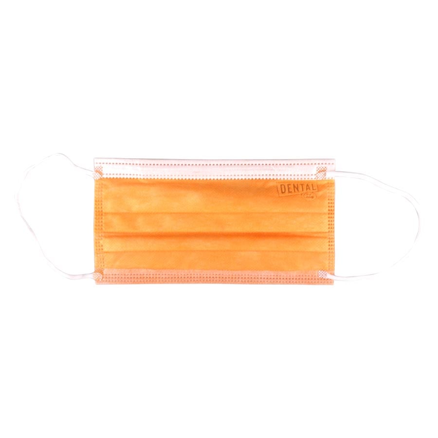 Dental City Earloop Face Masks, 4-Ply, Super Soft, Tangerine Orange, ASTM Level 3, 50/Box (Discontinued)
