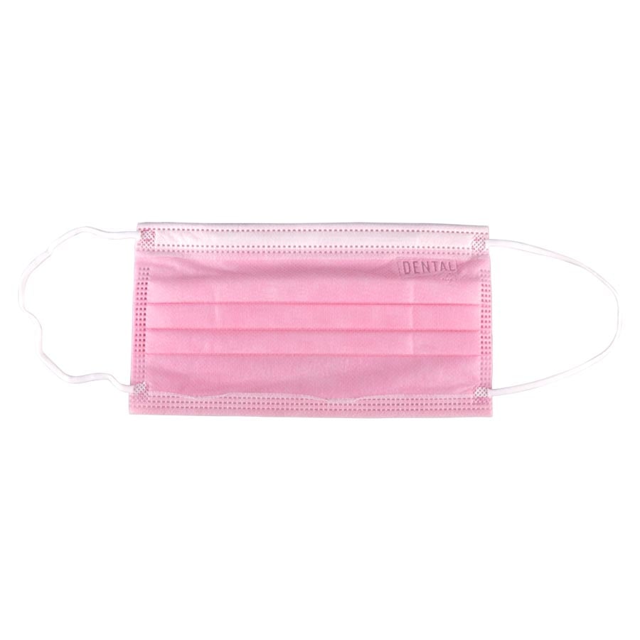 Dental City Earloop Face Masks, 4-Ply, Super Soft, Pink, ASTM Level 3, 50/Box