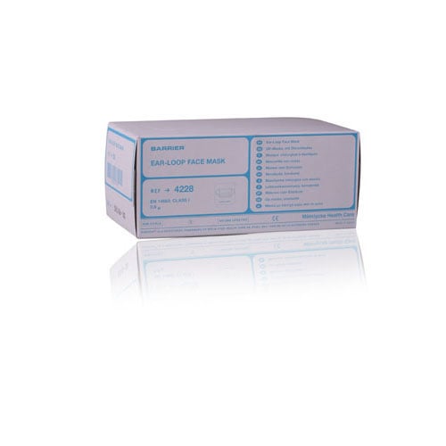 Molnlycke Barrier Medical Mask, Blue, 50/Box, 42281