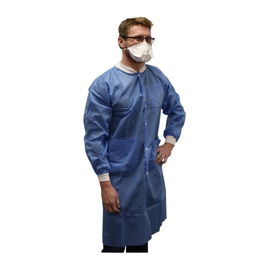 Choice Lab Coat, Blue, Knee Length, XX-Large, 10/Box