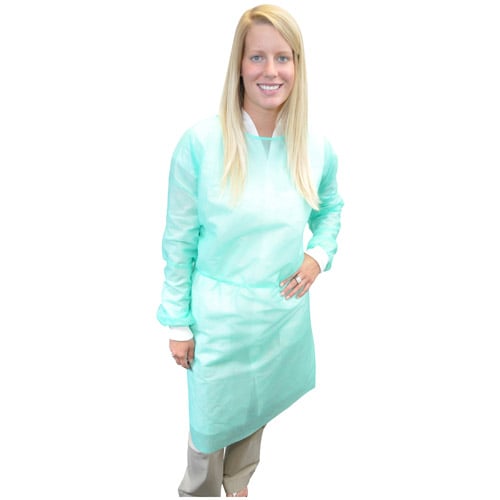 Maytex Disposable Lab Jackets, Green, Medium, 30/Case, 6200GR-MD