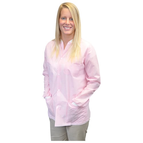 Maytex Disposable Lab Jacket, Pink, X-Small, 30/Case, 6200P XS