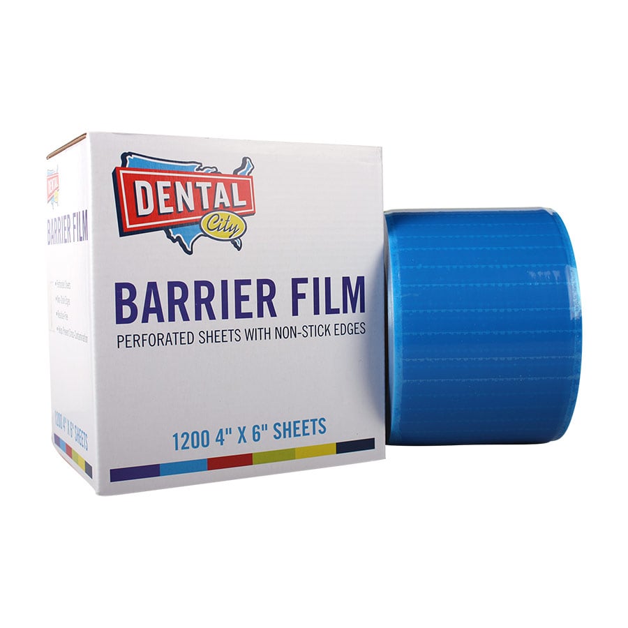 Dental City Barrier Film 4x6 Perforated Sheets, Blue, 1200/Box