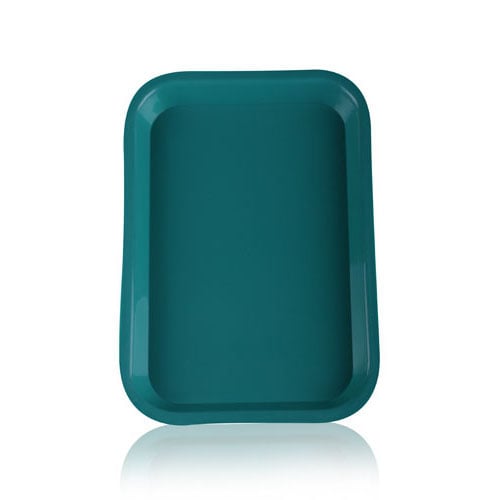 Plasdent Flat Tray, Size F (Mini) - Teal, Plastic, 9-5/8" x 6-5/8" x 7/8", 300FM14