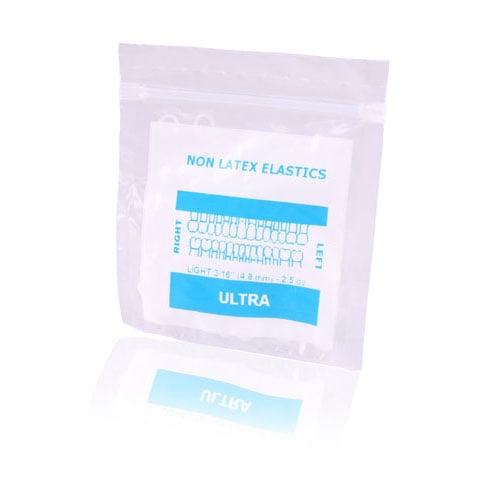 Fairfield Orthodontics Latex-Free Orthodontic Elastics, 5/16" Light Force, 2.5-3.5 oz, 10000/Pack, 400-704