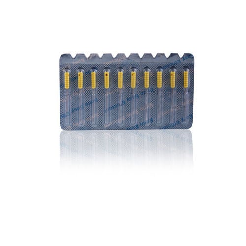 Choice Barbed Broaches, XX-Fine, 21mm, Yellow, 10/Pack