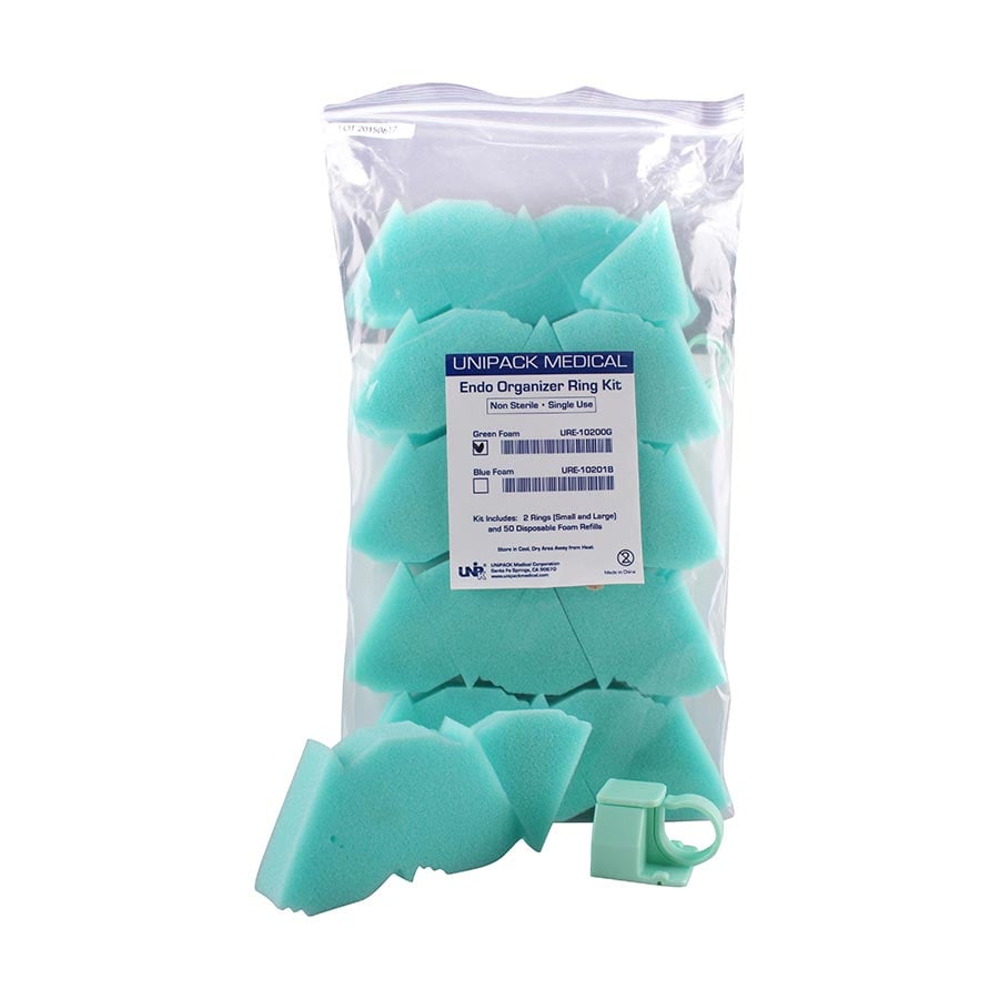 3D Dental Endo Foam Sponge Inserts, Triangle, Green, 50/Bag