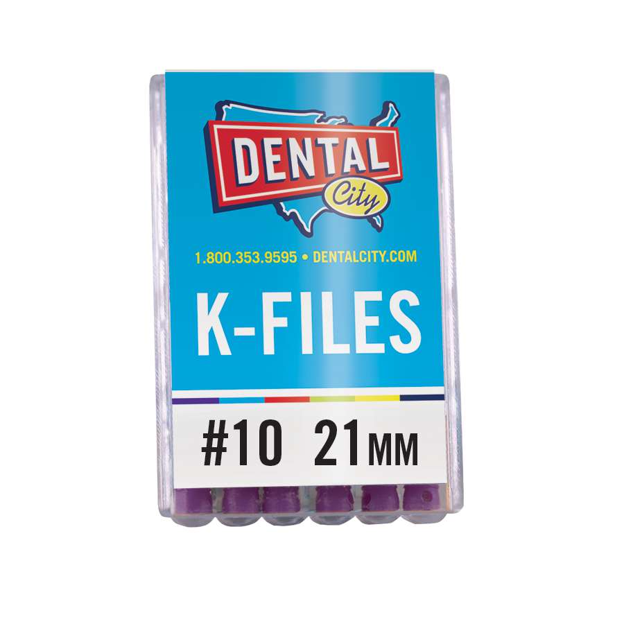 Dental City K-Files 21mm #10 (Pack of 6)