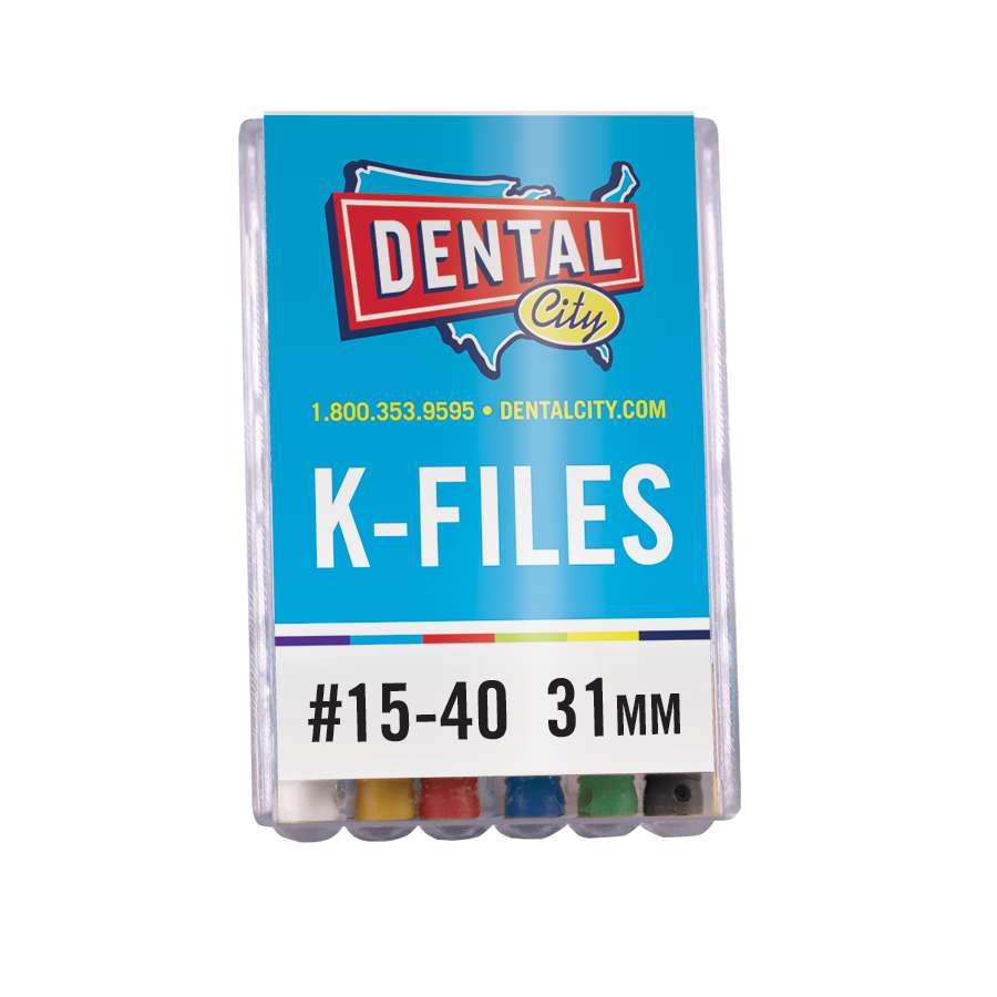 Dental City K-Files 31mm, Assorted Sizes #15-40, 6/Pack