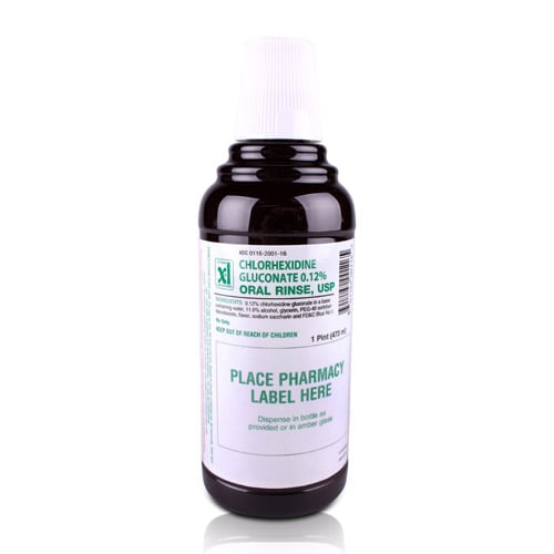 Xttrium Laboratories Chlorhexidine Gluconate 0.12% Oral Rinse, Mint/Peppermint, 16 oz (473 mL) Bottle, 1999PET16