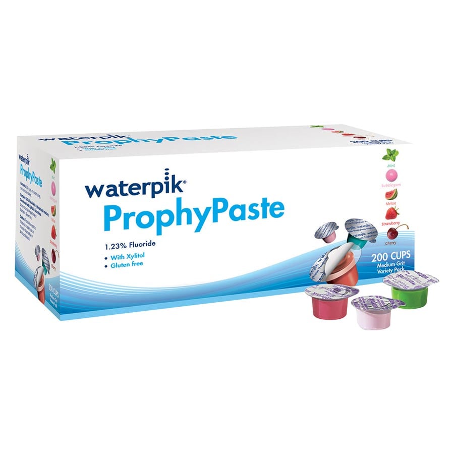 Waterpik Prophy Paste, Medium Grit, Melon Flavor, Gluten Free, 1.25 g Cups, 200/Box