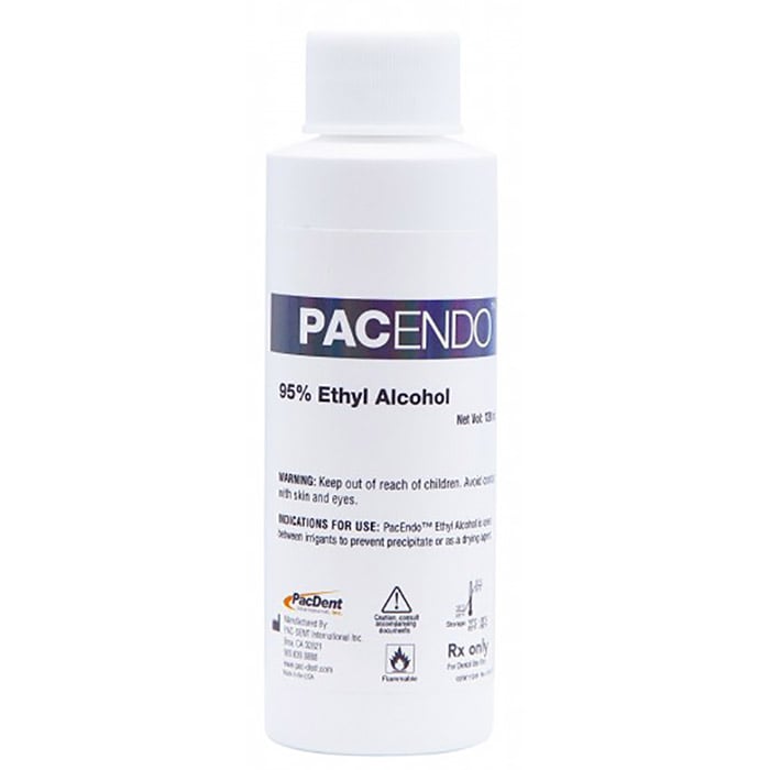 PacEndo 95% Ethyl Alcohol Refill Bottle with Luer-Lock Dispensing Cap, 120mL/4oz, PE-EAB