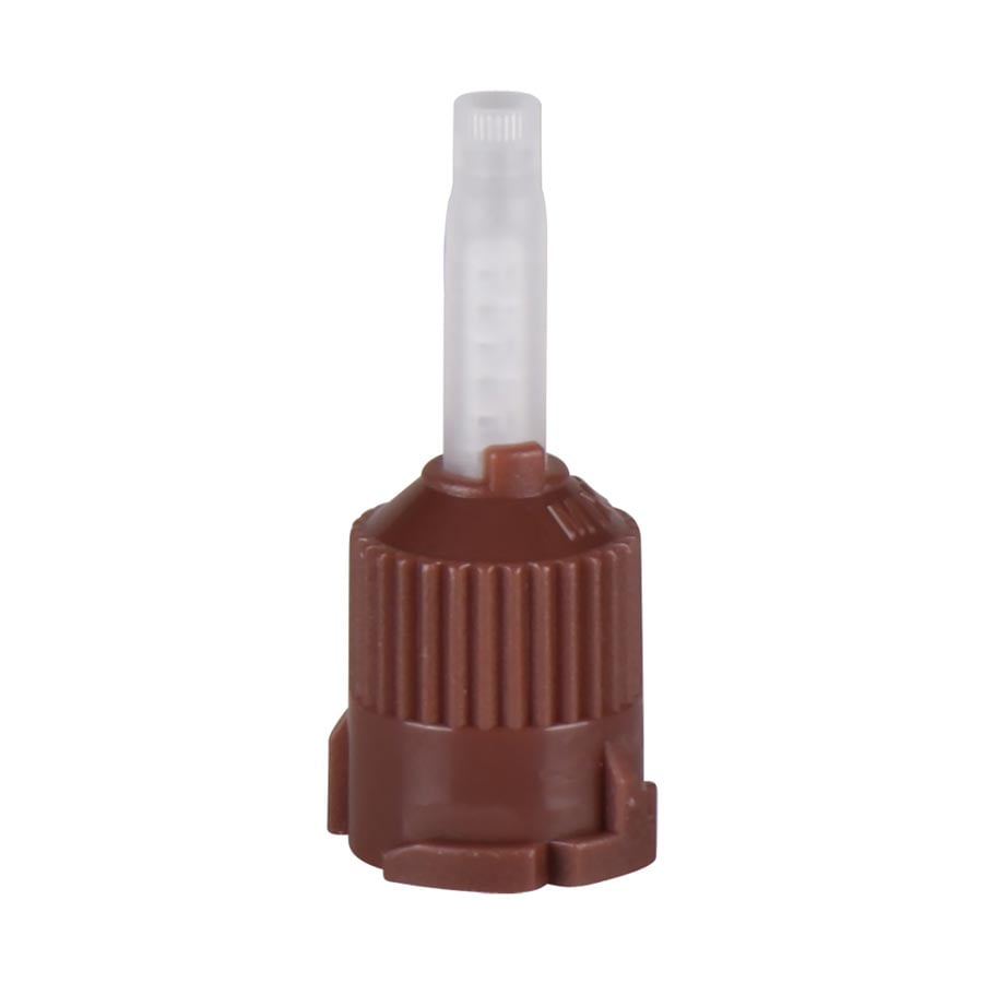 Dental City T-Style Mixing Tips, Brown, 1:1 Ratio, Short Wide, Blunt End, 25/Pkg