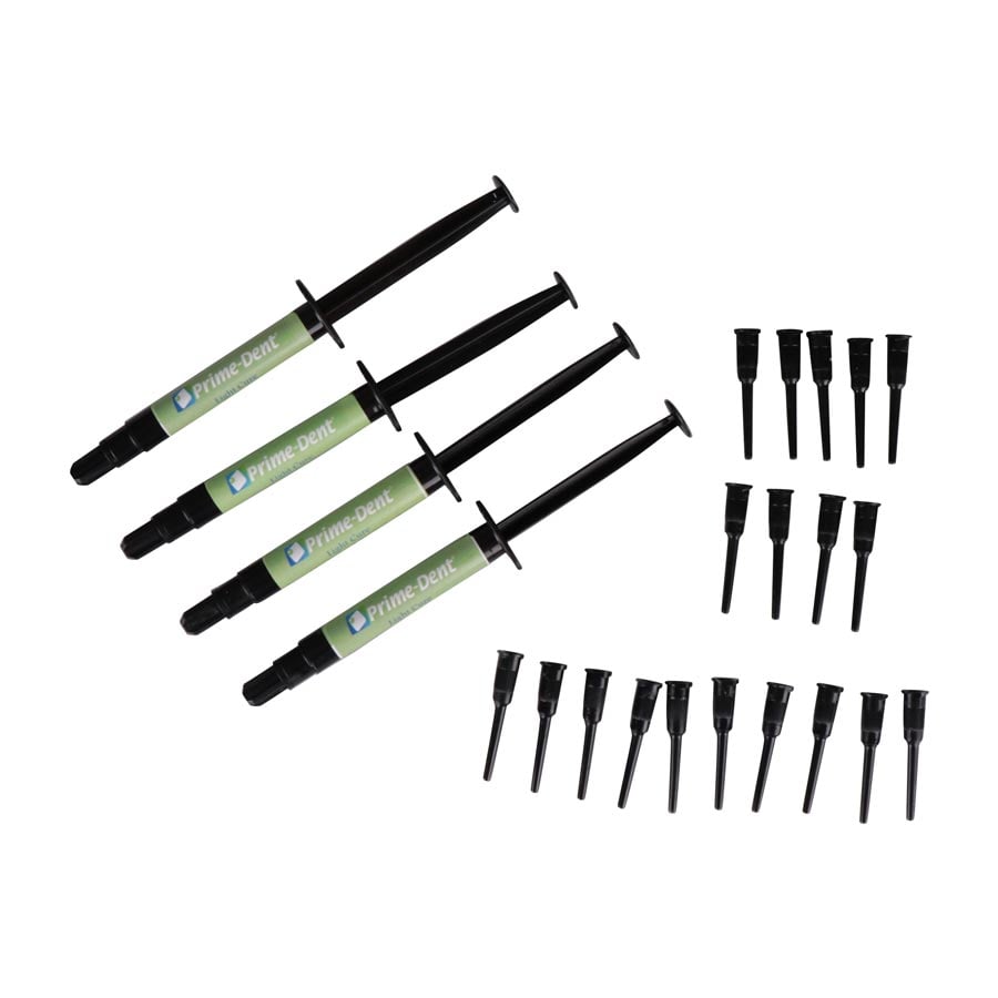 Prime-Dent Light Cure Block Out Resin Kit, 4 x 3.5g Syringes and 20 Tips, Ref 021-021