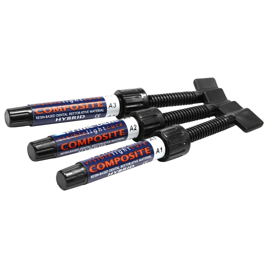 Prime-Dent LC Hybrid Composite Syringe, Shade B2, Visible Light Cure, Resin-Based, Radiopaque, 4.5 g, 001-001B2
